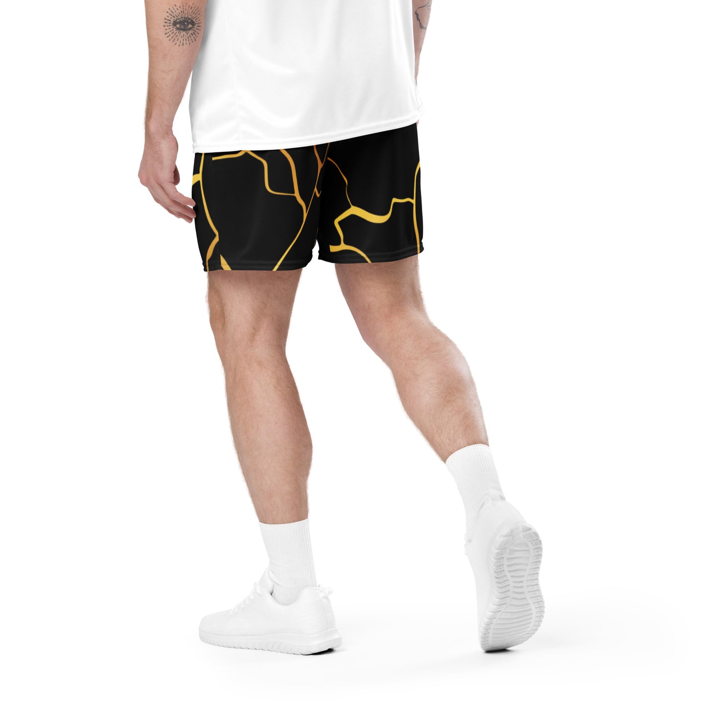 Unisex Prestige™ Mesh Shorts Schwarz &amp; Gold Filament