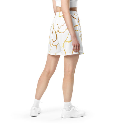 Prestige™ White & Gold Unisex Knit Shorts