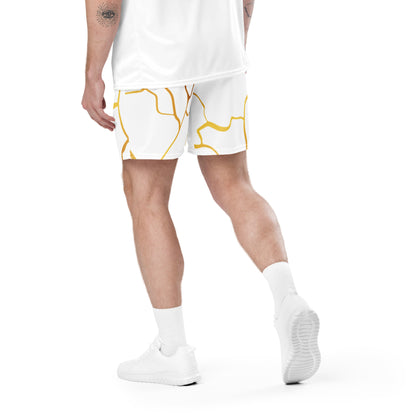 Prestige™ White & Gold Unisex Knit Shorts