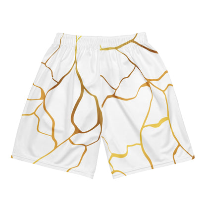 Prestige™ White & Gold Unisex Knit Shorts