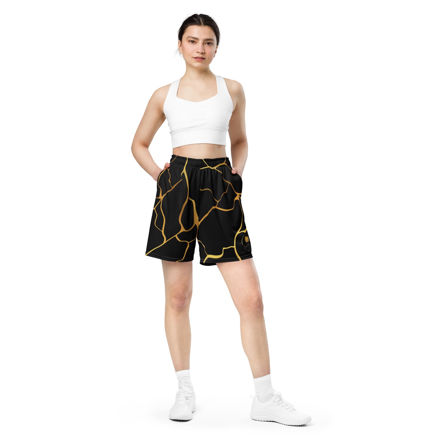 Unisex Prestige™ Mesh Shorts Schwarz &amp; Gold Filament