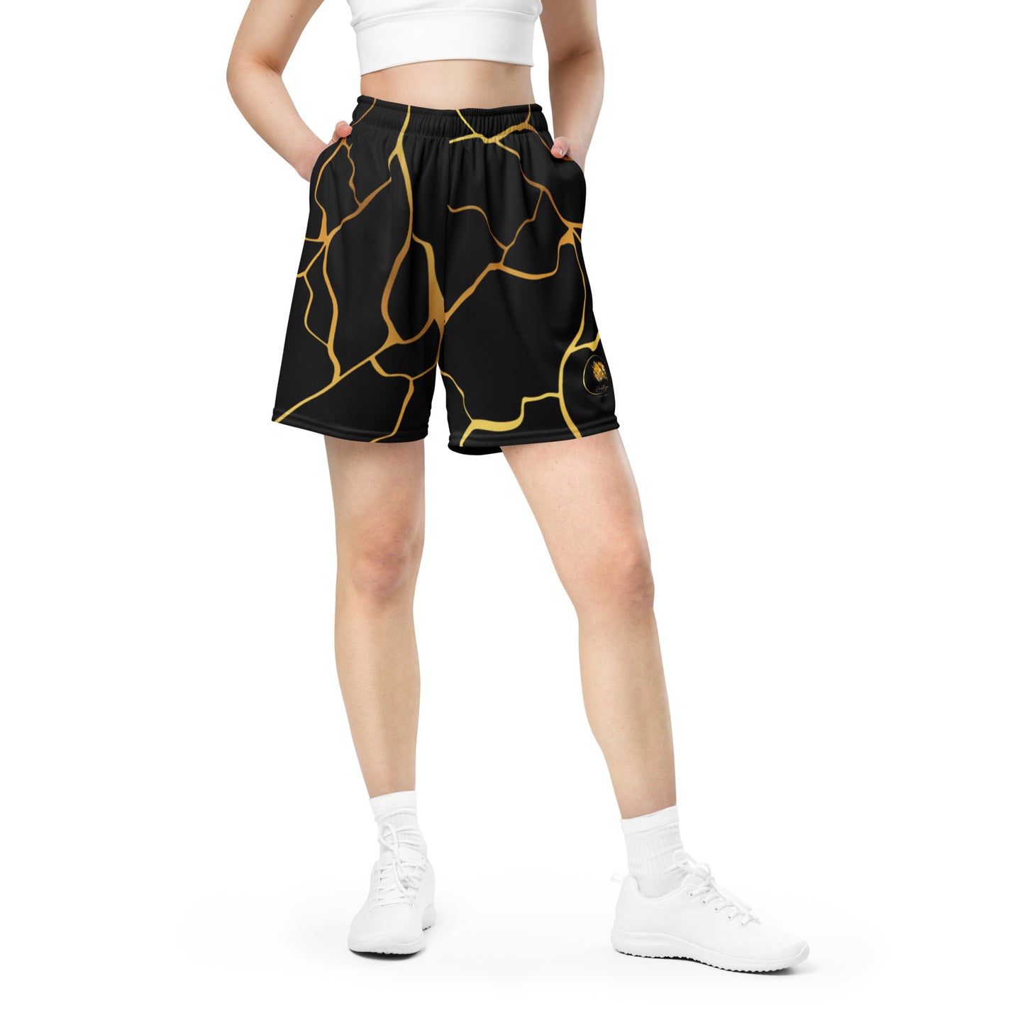 Unisex Prestige™ Mesh Shorts Schwarz &amp; Gold Filament