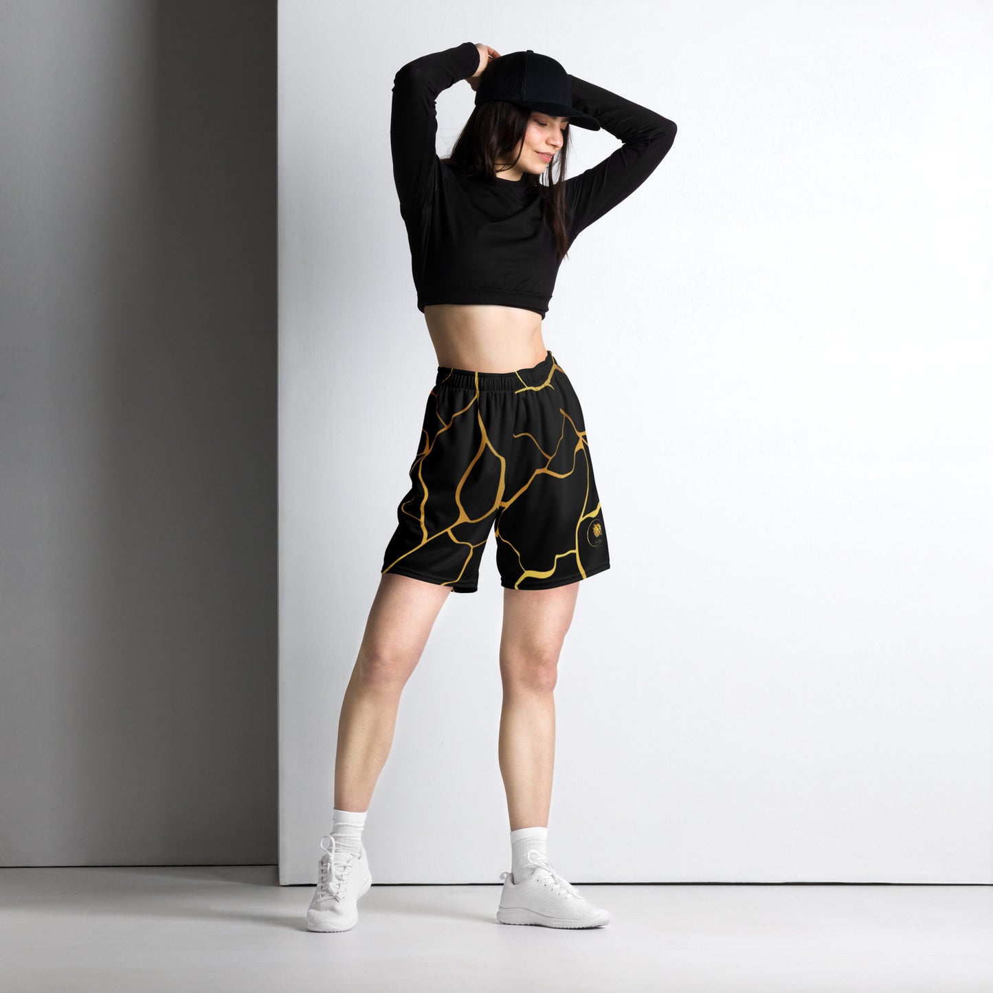 Unisex Prestige™ Mesh Shorts Schwarz &amp; Gold Filament