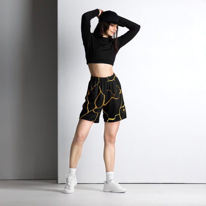 Unisex Prestige™ Mesh Shorts Schwarz &amp; Gold Filament