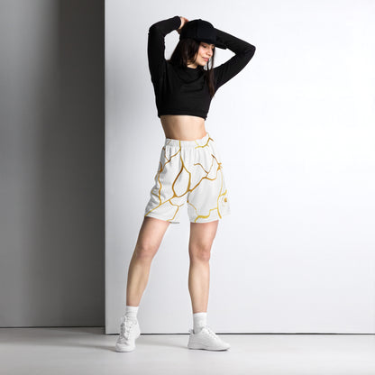 Prestige™ White & Gold Unisex Knit Shorts