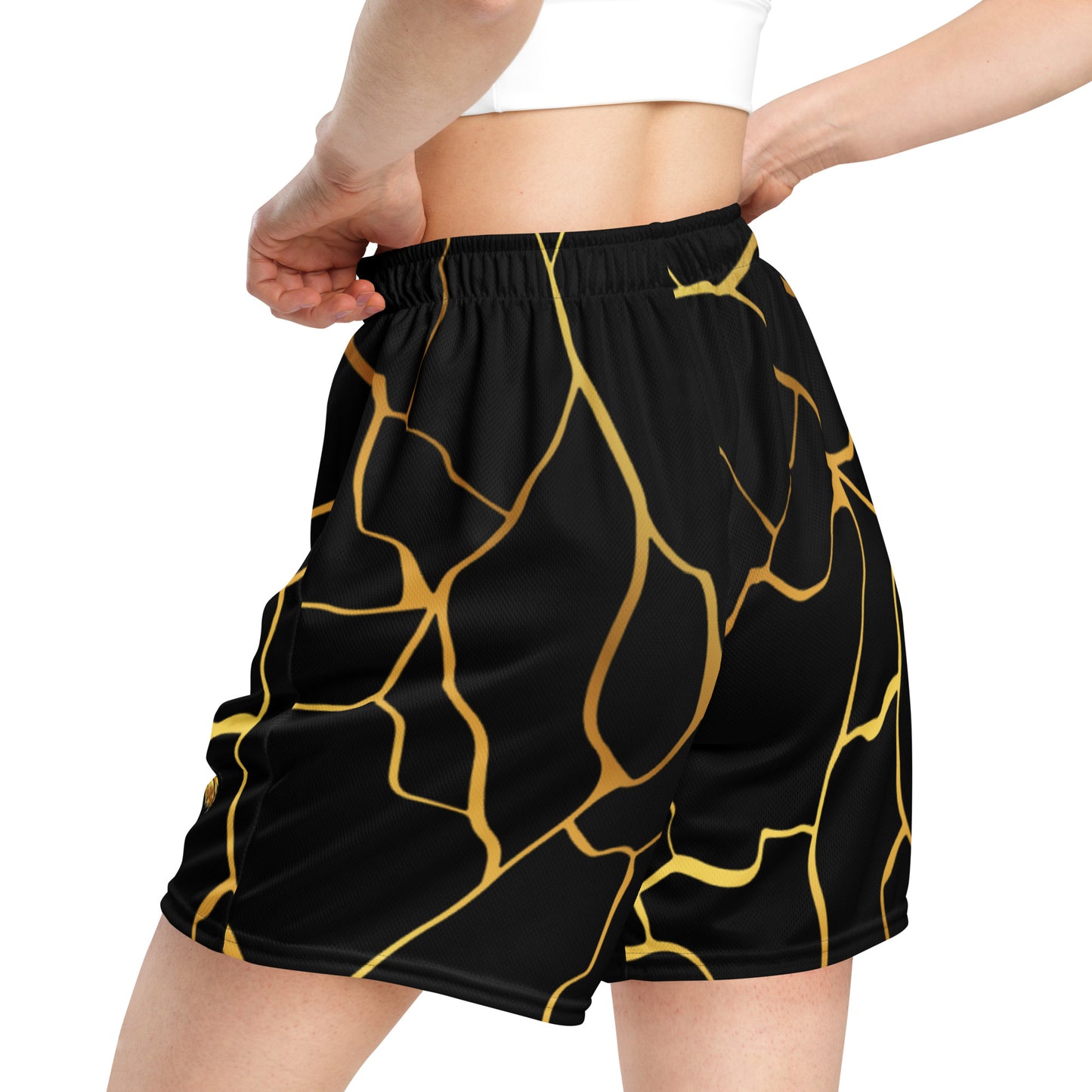 Unisex Prestige™ Mesh Shorts Schwarz &amp; Gold Filament