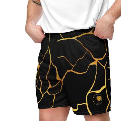 Unisex Prestige™ Mesh Shorts Schwarz &amp; Gold Filament