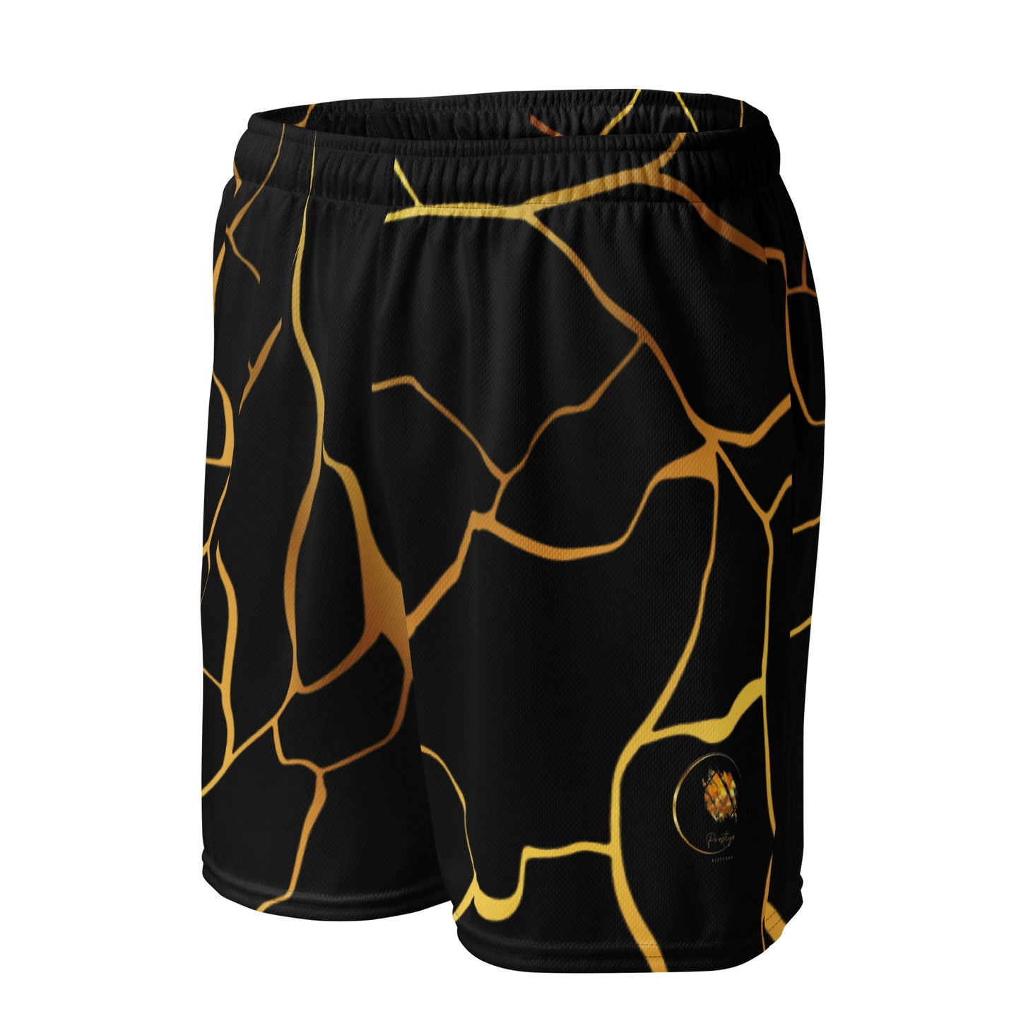 Unisex Prestige™ Mesh Shorts Schwarz &amp; Gold Filament