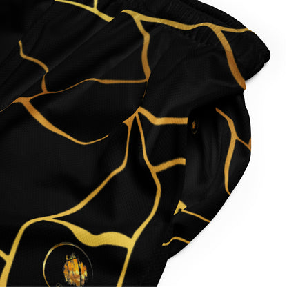 Unisex Prestige™ Mesh Shorts Schwarz &amp; Gold Filament