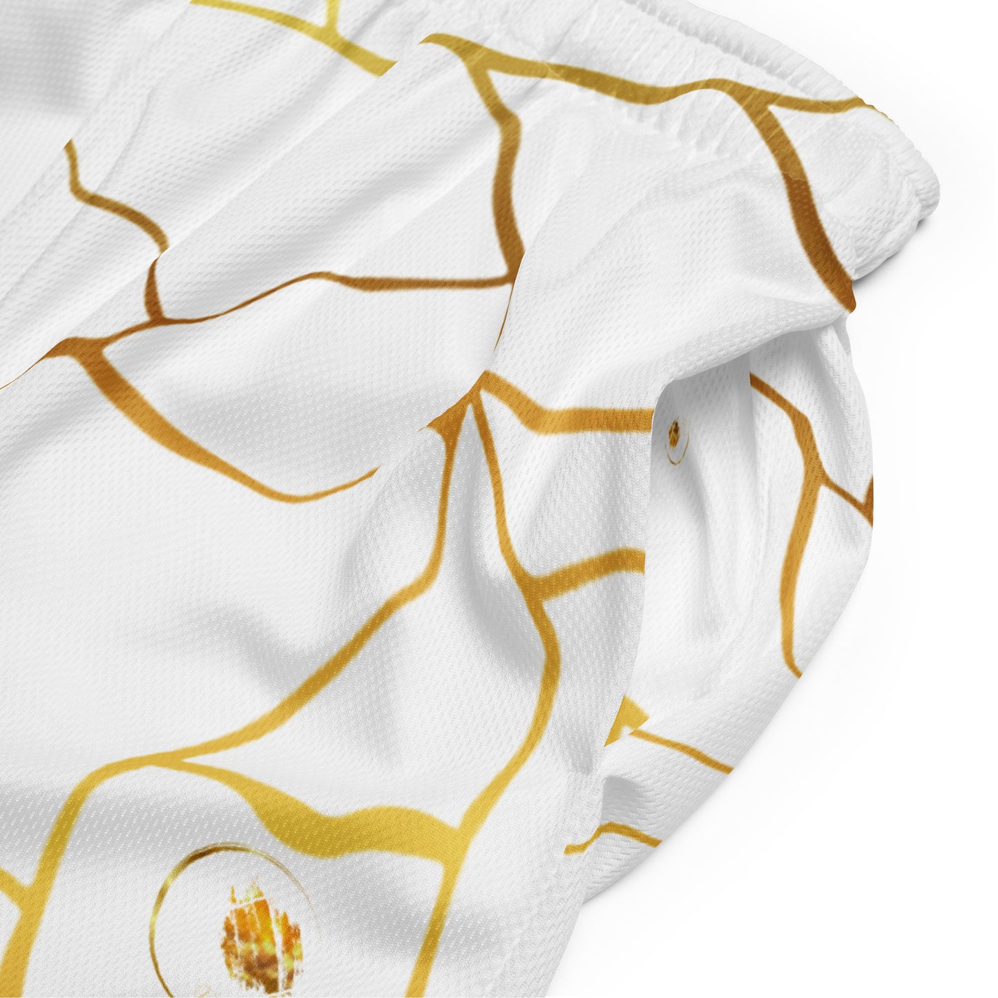 Prestige™ White & Gold Unisex Knit Shorts