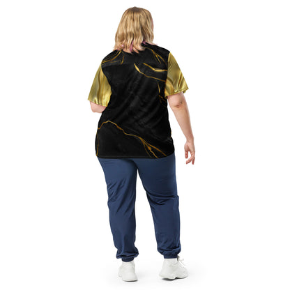 Prestige™ Lifestyle Luxury Marble Black Gold and Gold Unisex Jersey