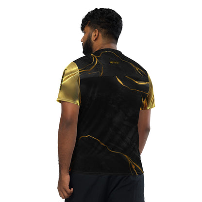 Prestige™ Lifestyle Luxury Marble Black Gold and Gold Unisex Jersey