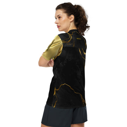 Prestige™ Lifestyle Luxury Marble Black Gold and Gold Unisex Jersey