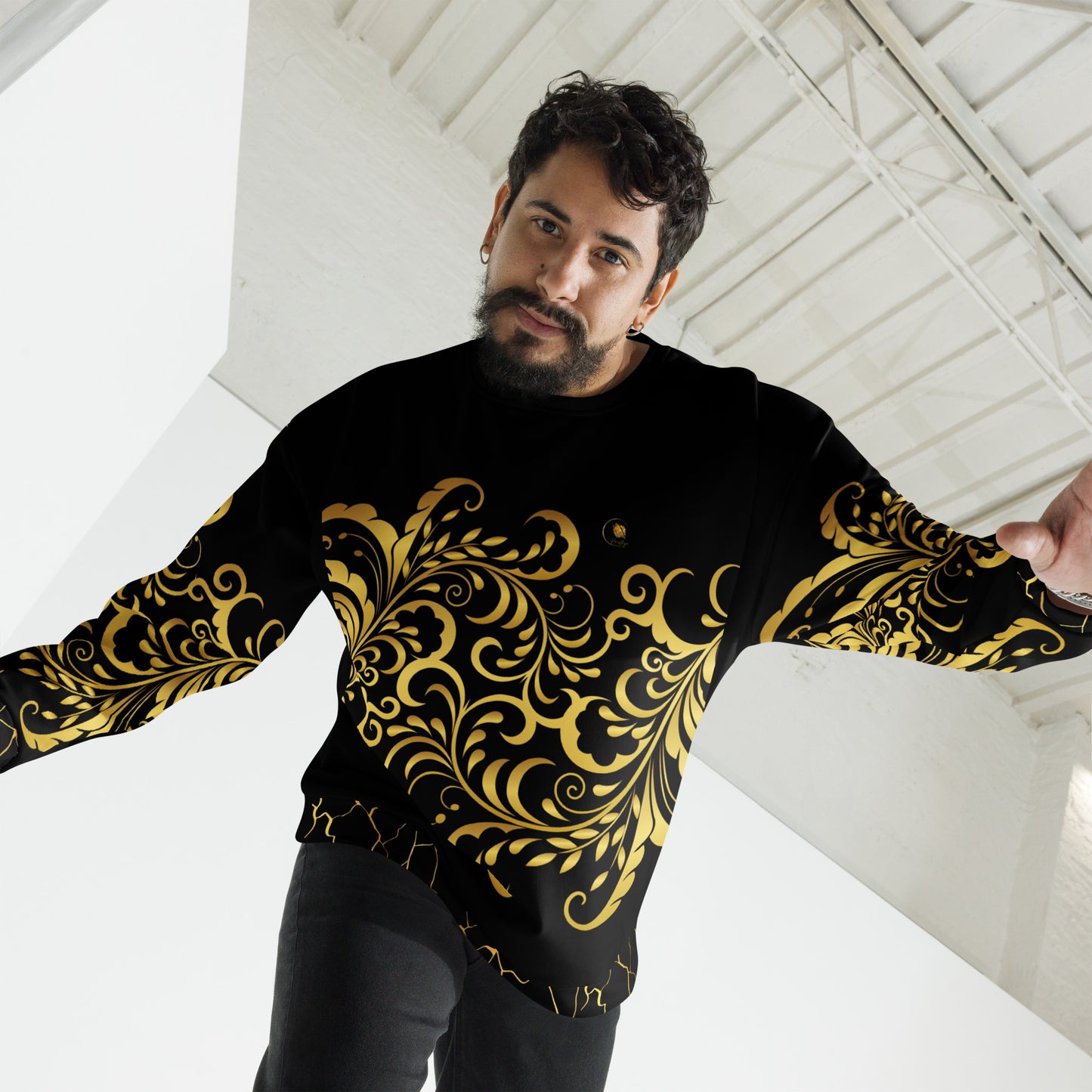 Prestige™ Sweatshirt Schwarz und Gold Unisex Flowering