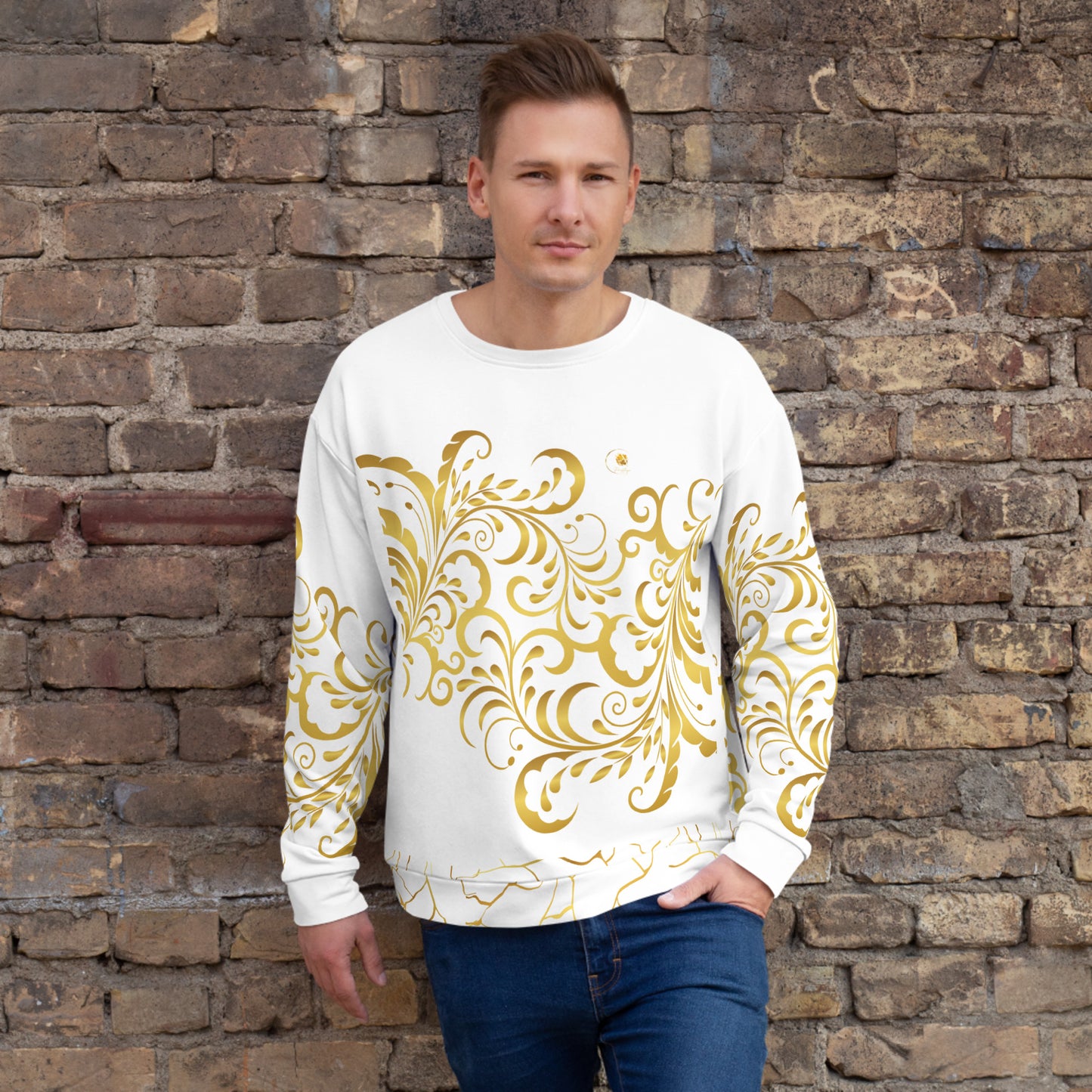 Prestige™ Sweatshirt Weiß und Gold Unisex Flowering