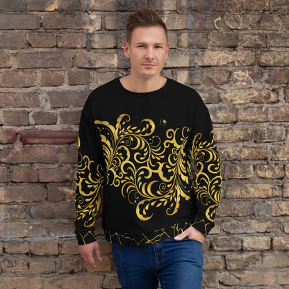 Prestige™ Sweatshirt Schwarz und Gold Unisex Flowering