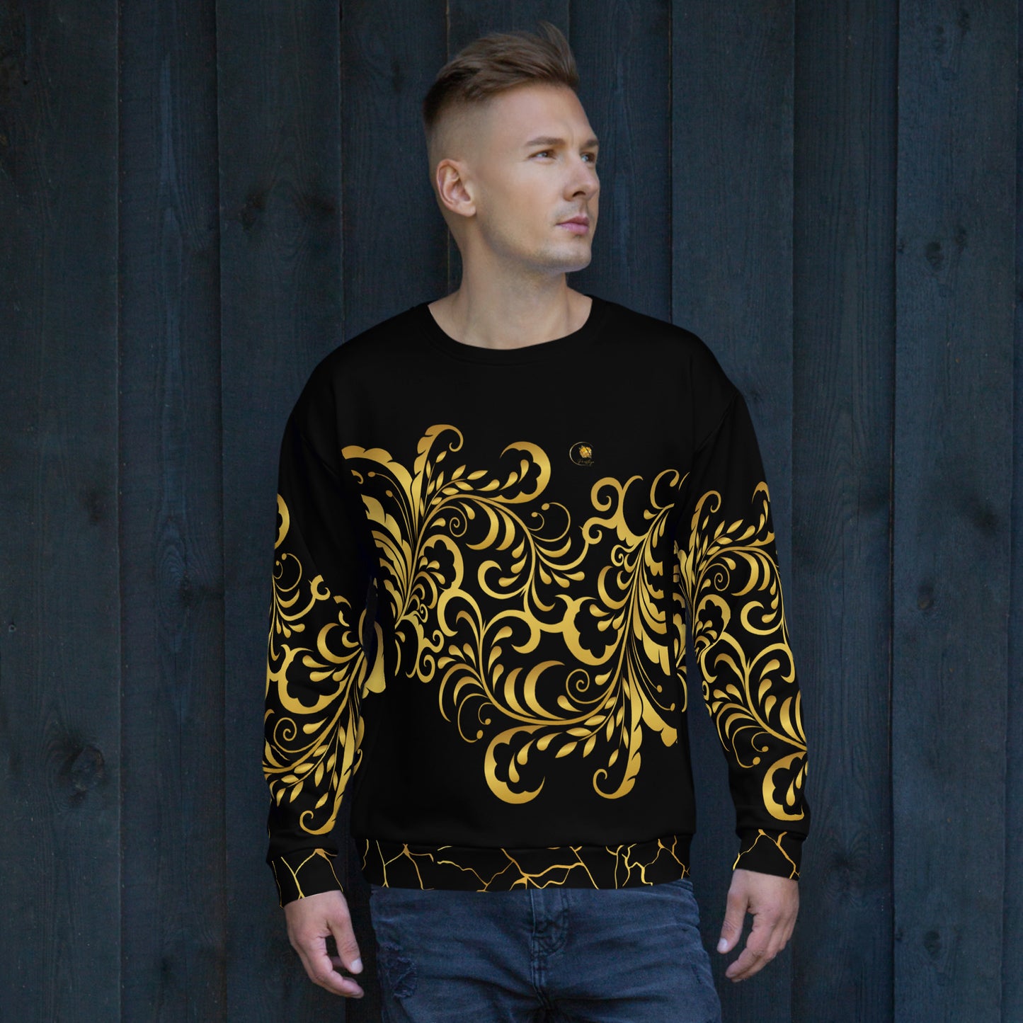 Prestige™ Sweatshirt Schwarz und Gold Unisex Flowering