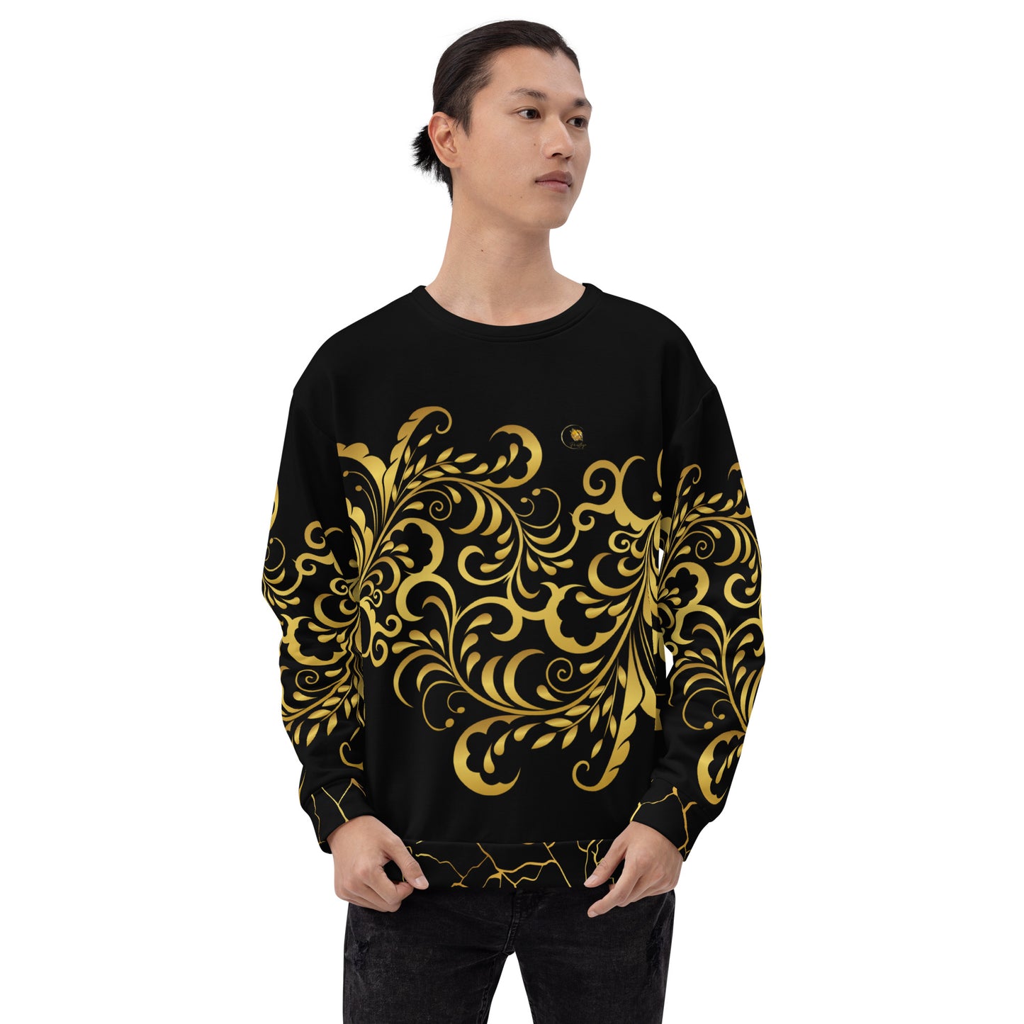 Prestige™ Sweatshirt Schwarz und Gold Unisex Flowering