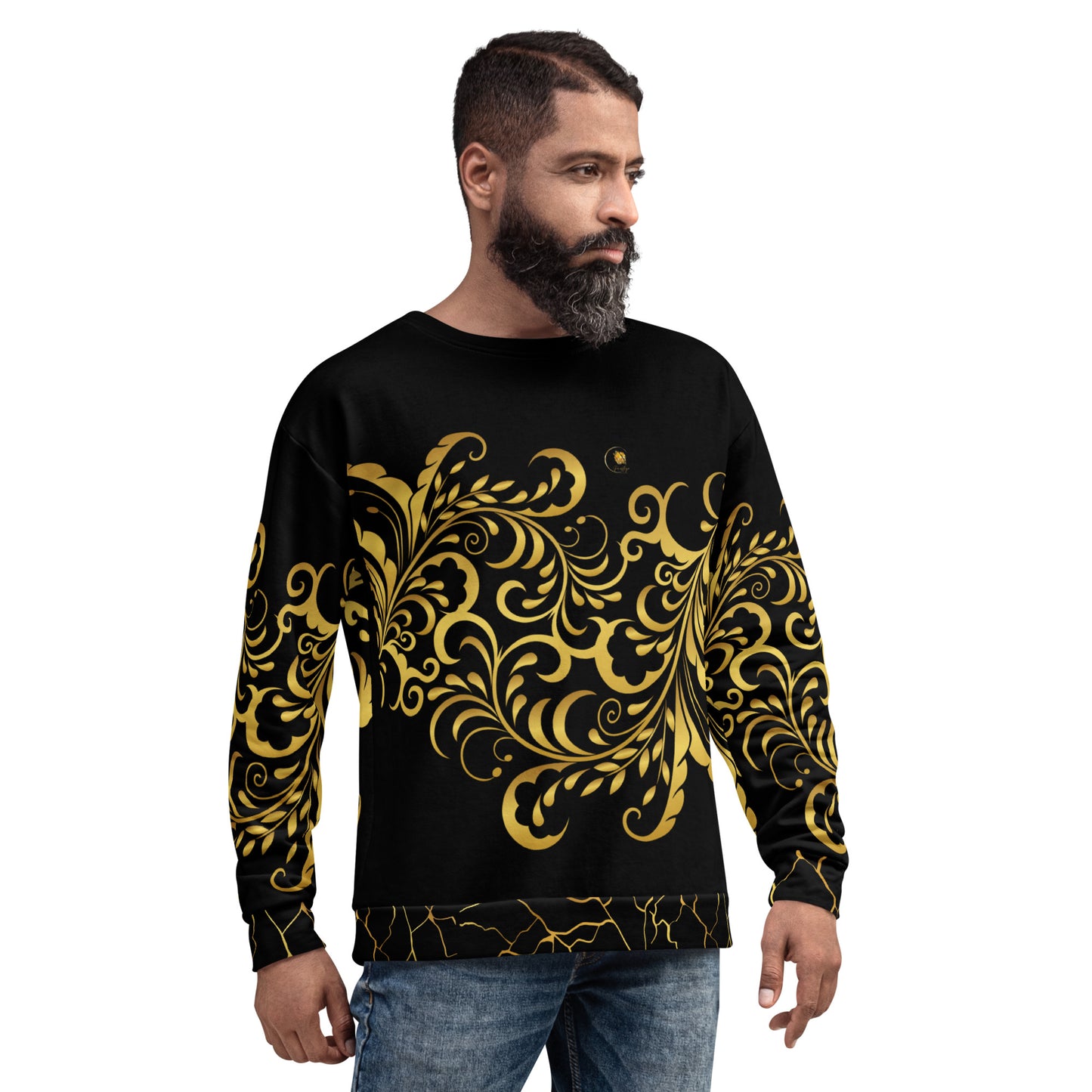 Prestige™ Sweatshirt Schwarz und Gold Unisex Flowering