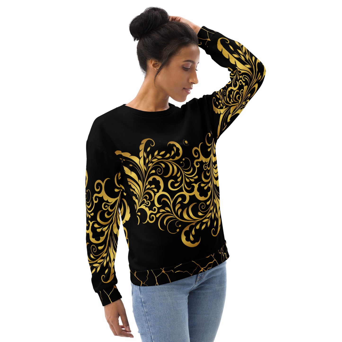 Prestige™ Sweatshirt Schwarz und Gold Unisex Flowering