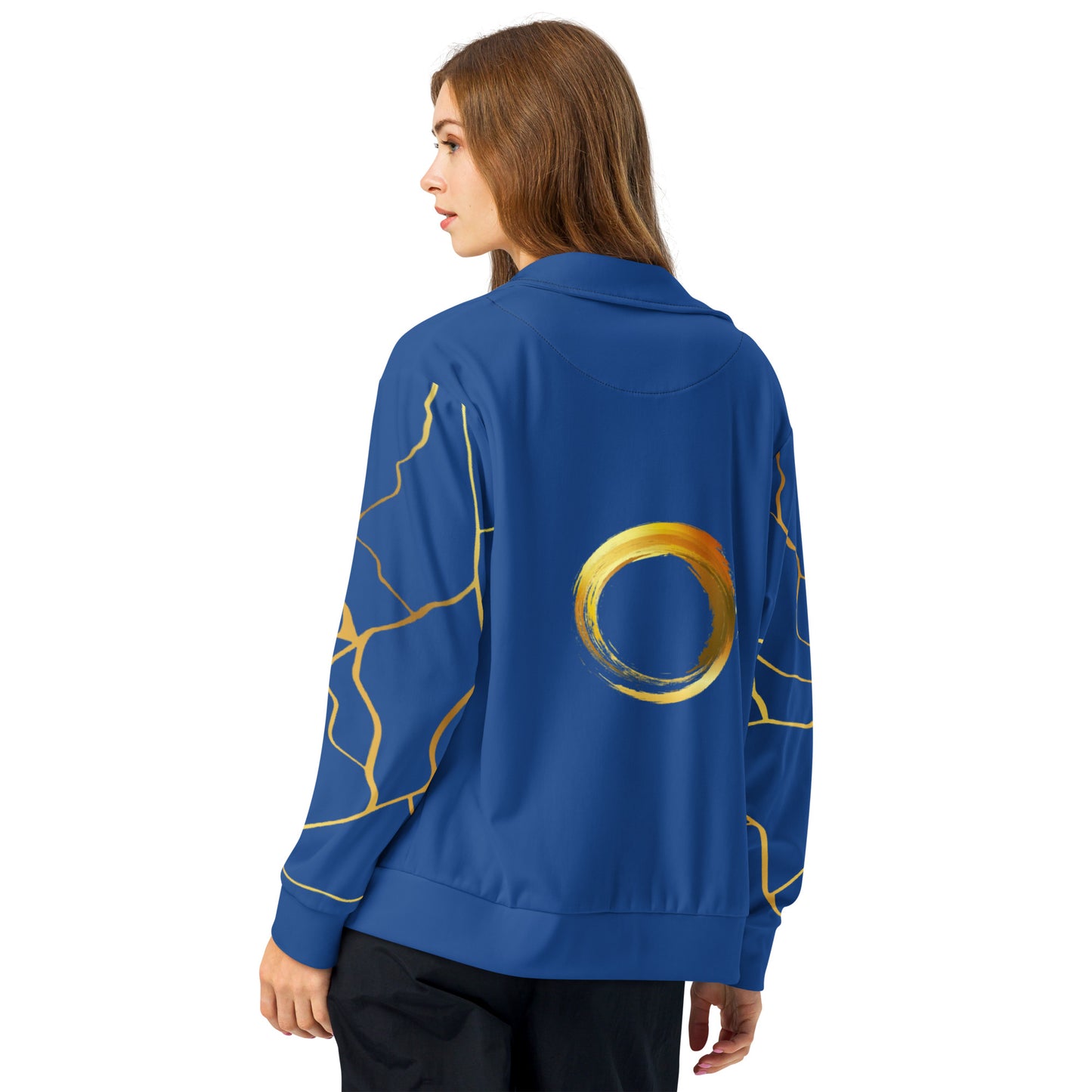 Prestige™ Unisex Navy &amp; Gold Filament Horizon Track Jacket