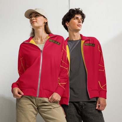 Prestige™ Unisex Track Jacket Carmine Red and Gold Filament Horizon