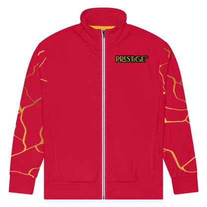 Prestige™ Unisex Track Jacket Carmine Red and Gold Filament Horizon