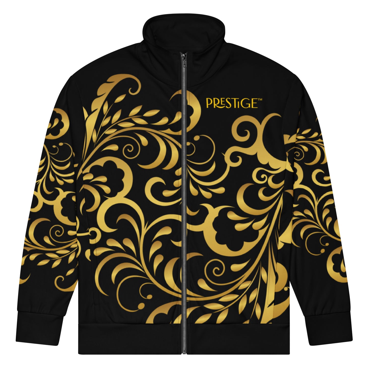 Unisex-Trainingsjacke „Blooming“ in Schwarz und Gold