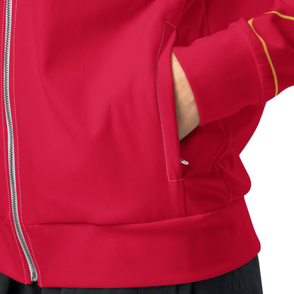 Prestige™ Unisex Track Jacket Carmine Red and Gold Filament Horizon