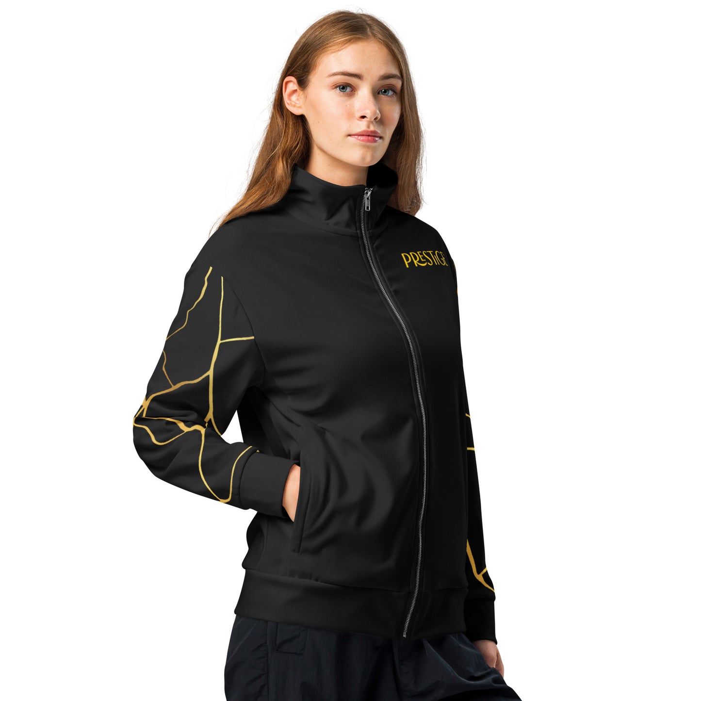 Unisex Prestige™ Trainingsjacke Black and Gold Filament Horizon