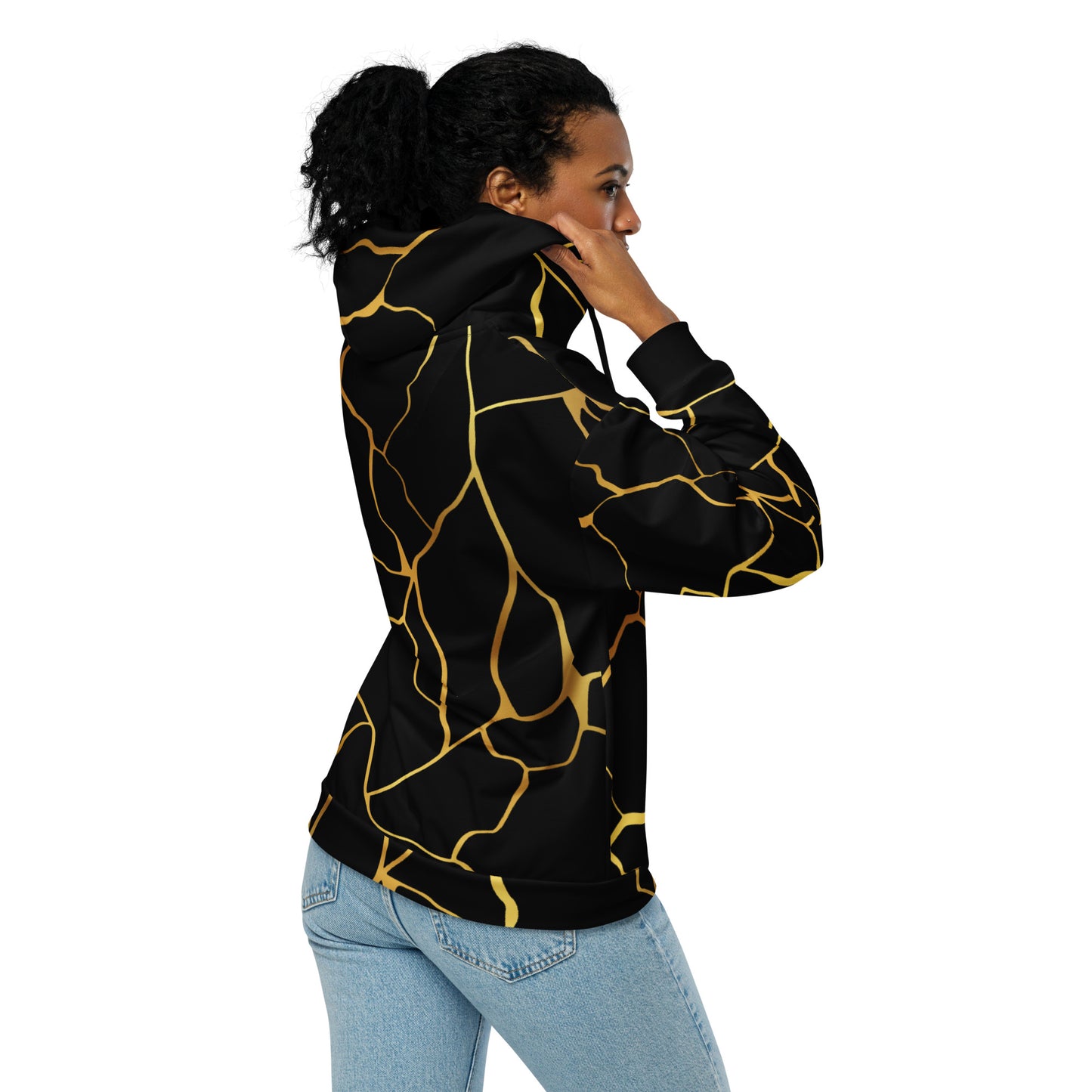 Prestige™ Unisex-Kapuzenpullover mit Reißverschluss, Schwarz und Gold