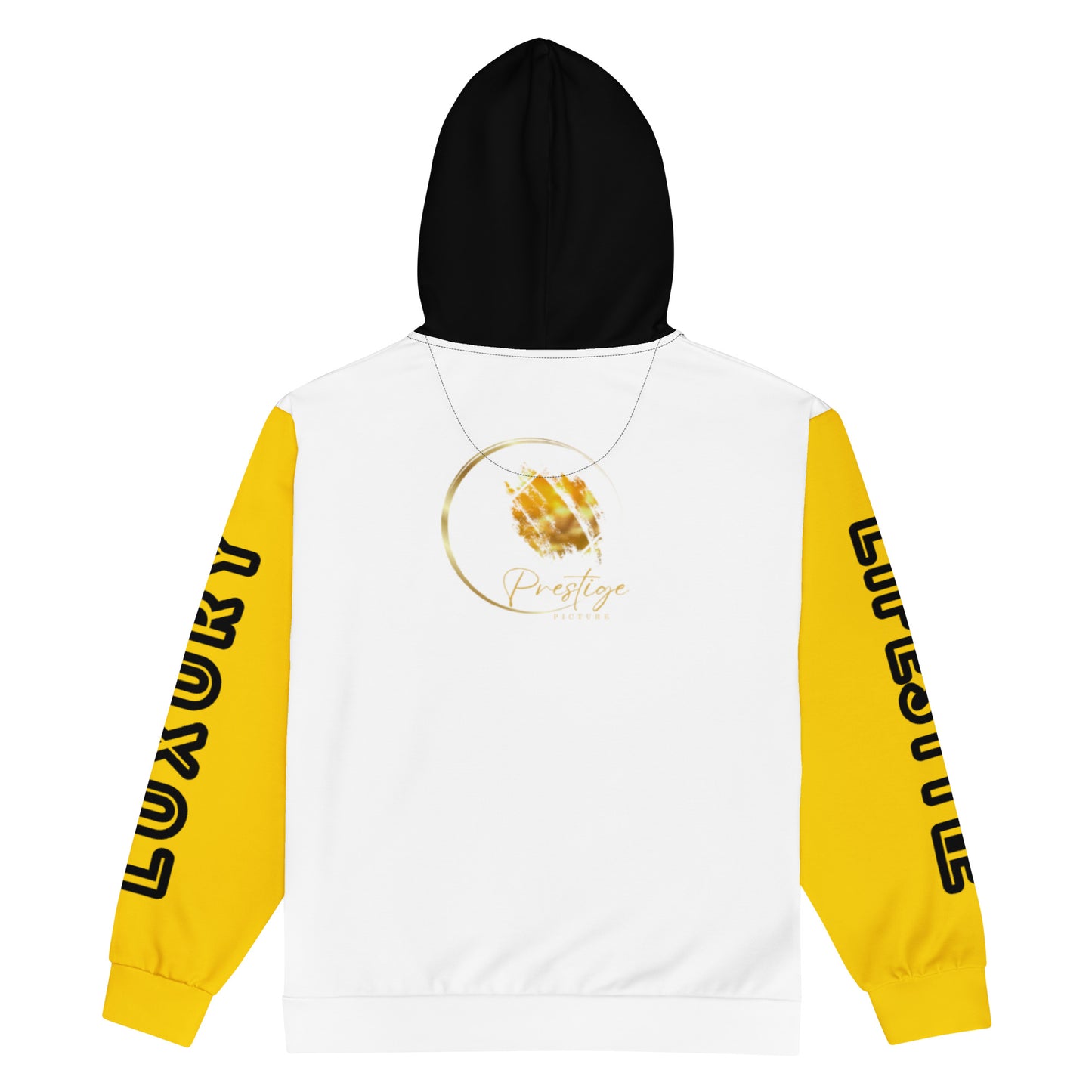 Sweat à capuche zippé unisexe Prestige™ Blanc & Jaune Lifestyle & Luxury