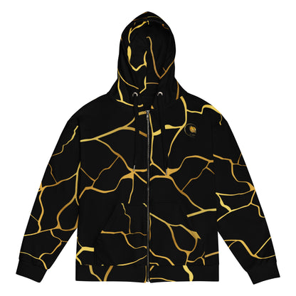 Prestige™ Unisex-Kapuzenpullover mit Reißverschluss, Schwarz und Gold