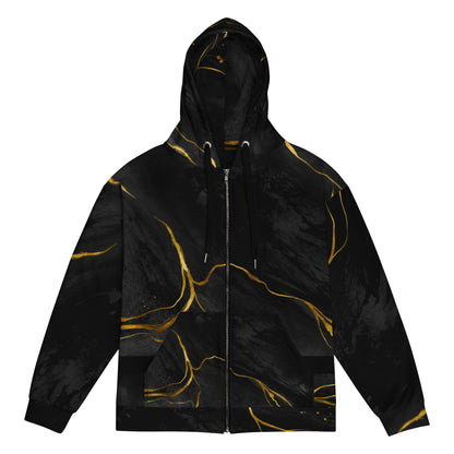 Black & Gold Unisex Zip Hoodie