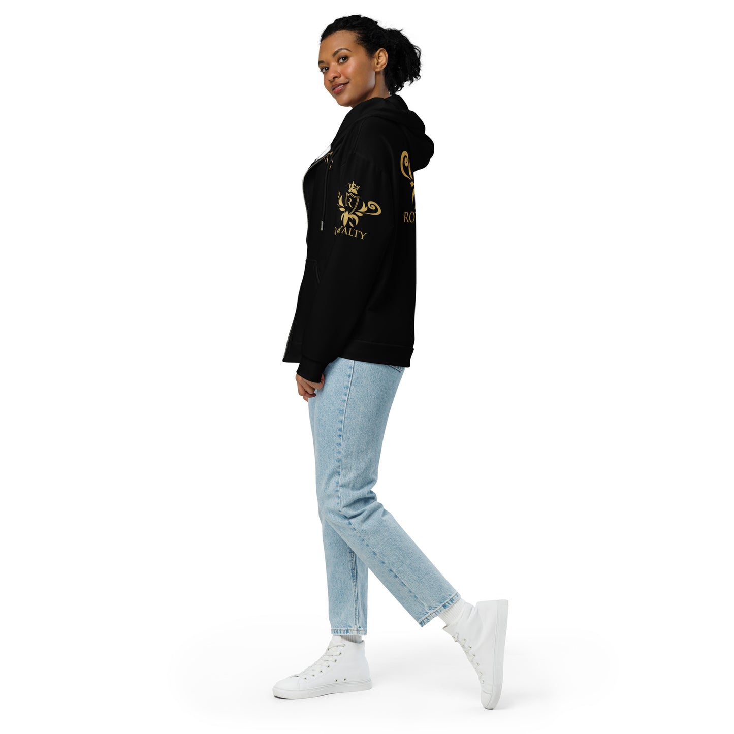 Prestige™ Unisex Zip Hoodie Schwarz &amp; Gold KING