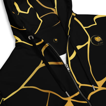 Prestige™ Unisex-Kapuzenpullover mit Reißverschluss, Schwarz und Gold