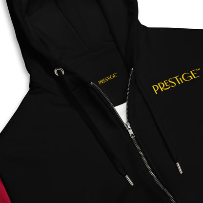 Prestige™ Unisex Zip Hoodie Schwarz &amp; Wein Lifestyle &amp; Luxus