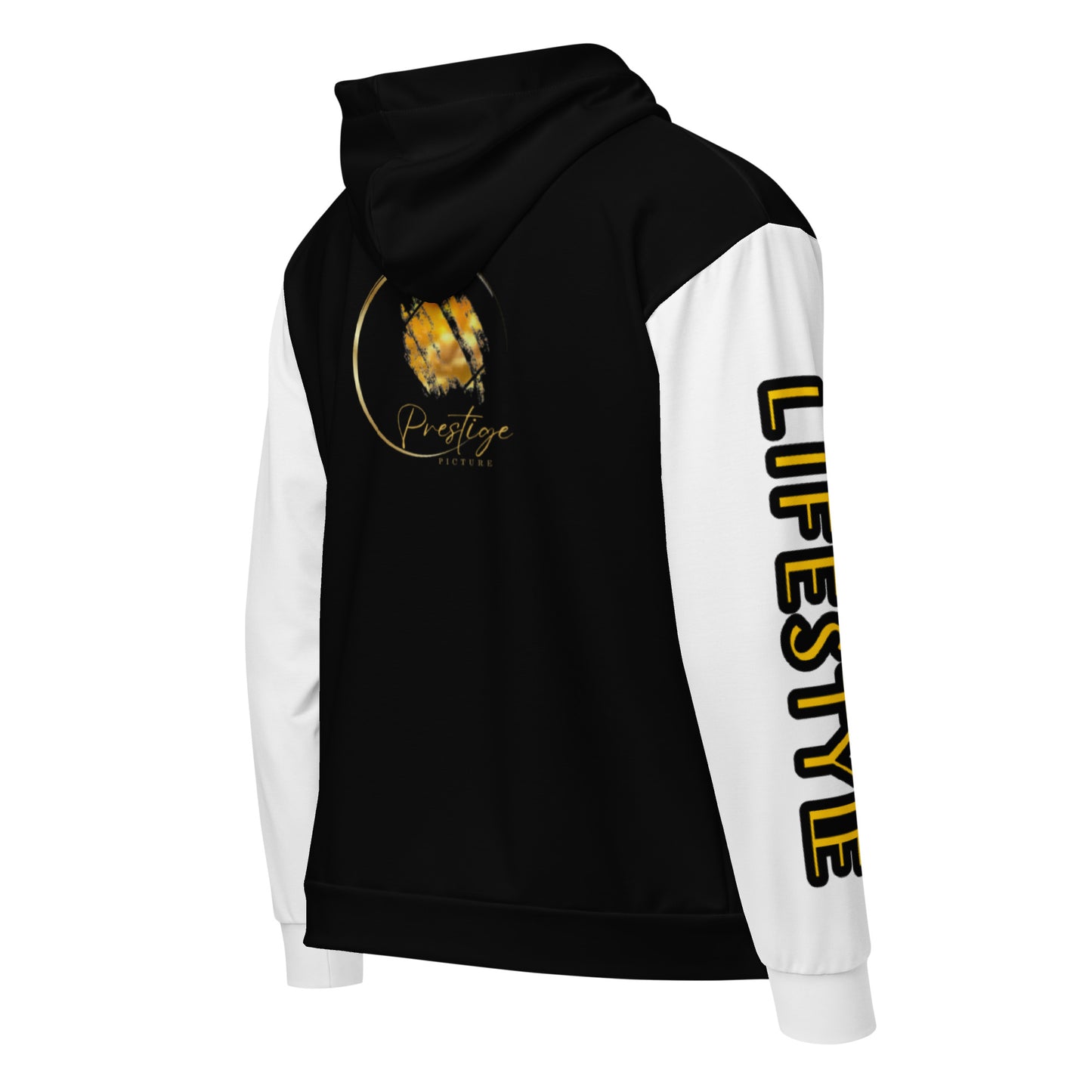 Prestige™ Unisex Zip-Up Hoodie Black &amp; White Lifestyle &amp; Luxury