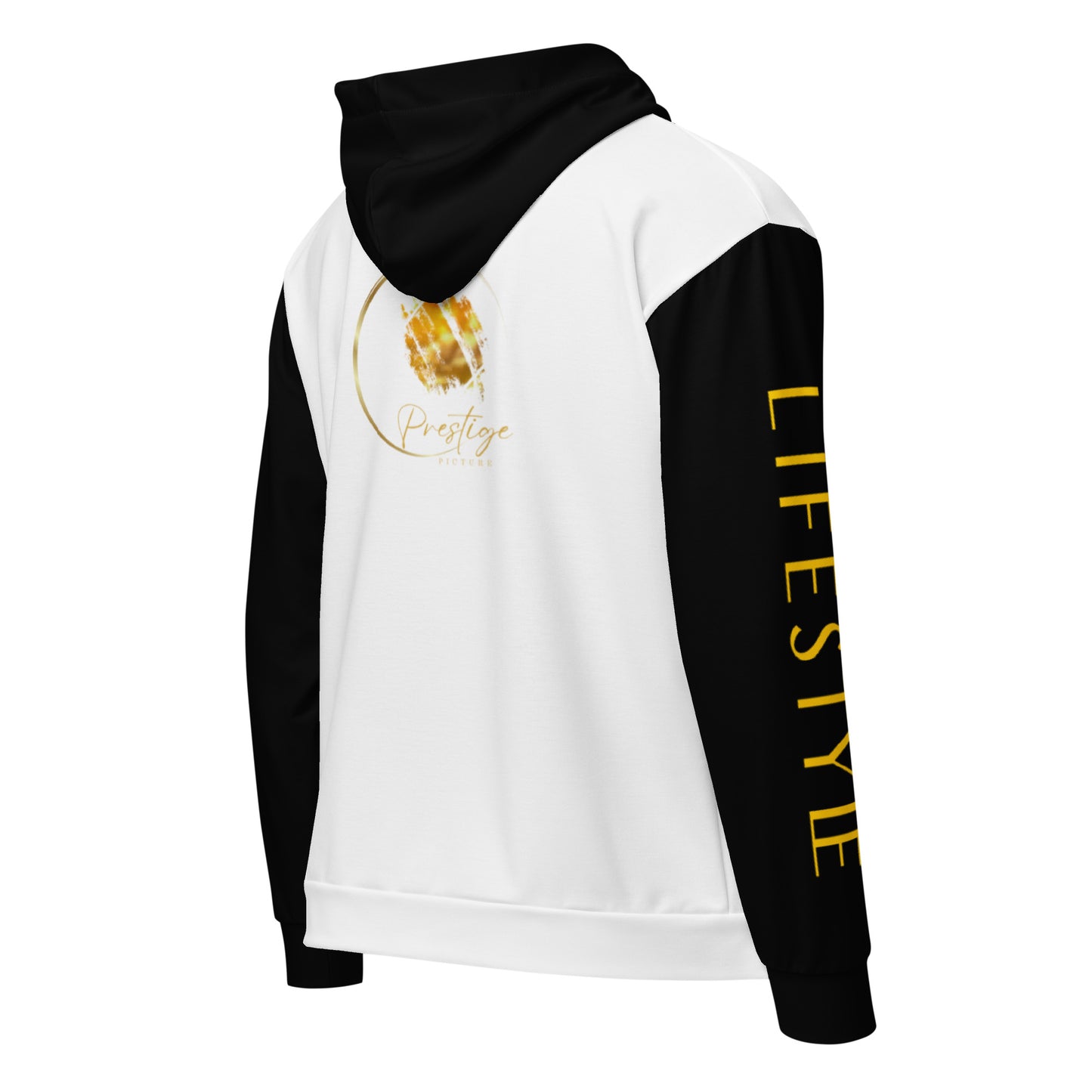 Prestige™ Unisex Zip-Up Hoodie White &amp; Black Lifestyle &amp; Luxury