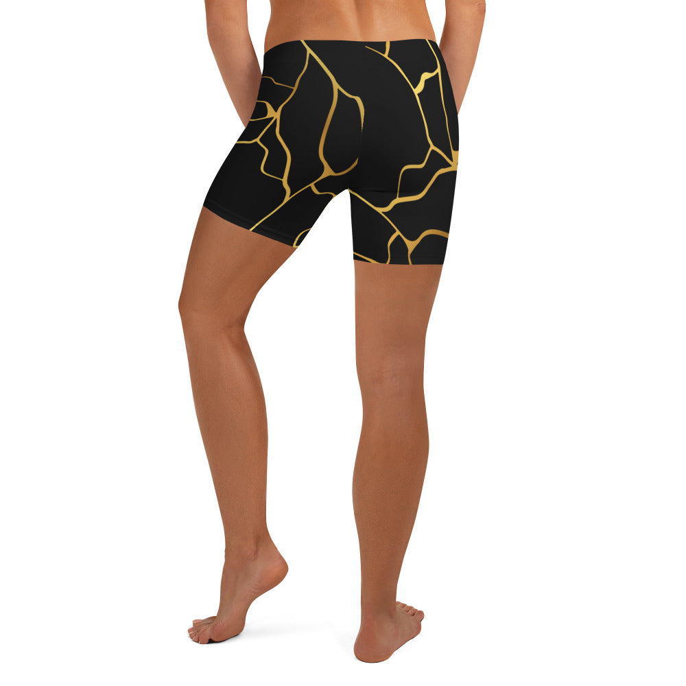 Prestige™-Shorts aus schwarzem und goldenem Filament für Damen