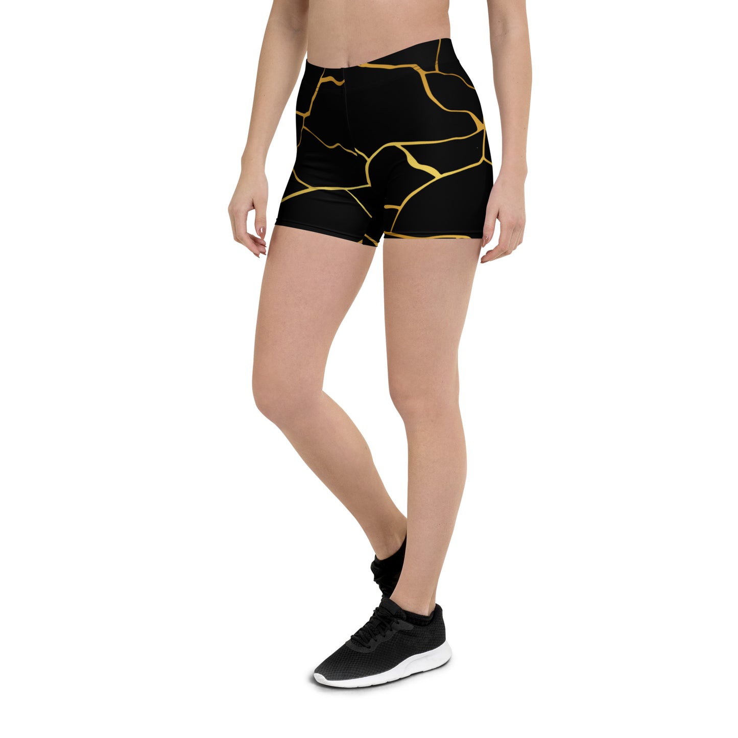 Prestige™-Shorts aus schwarzem und goldenem Filament für Damen