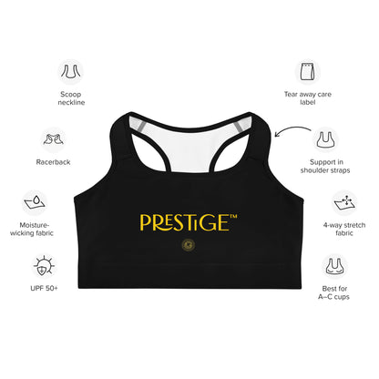 Prestige™ Black and Gold DRAGON Sports Bra