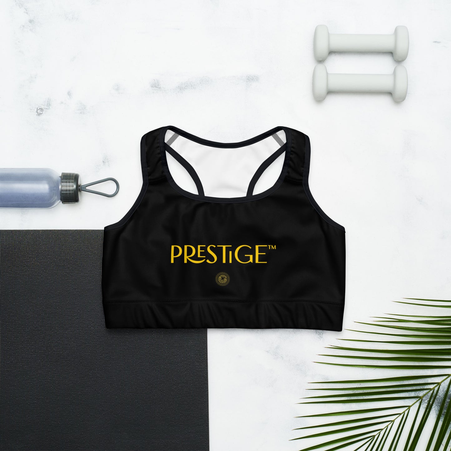 Prestige™ Black and Gold DRAGON Sports Bra