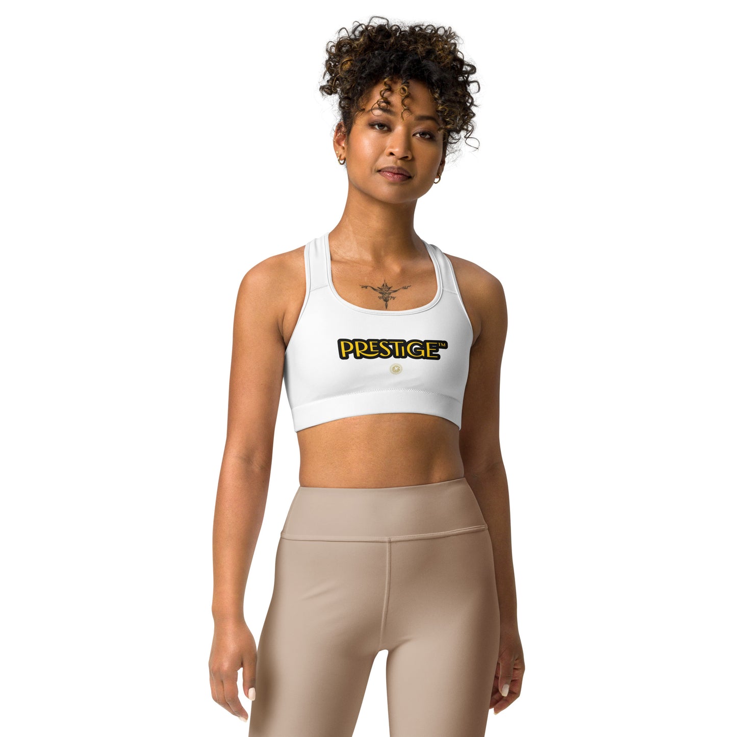 Prestige™ White and Gold DRAGON Sports Bra