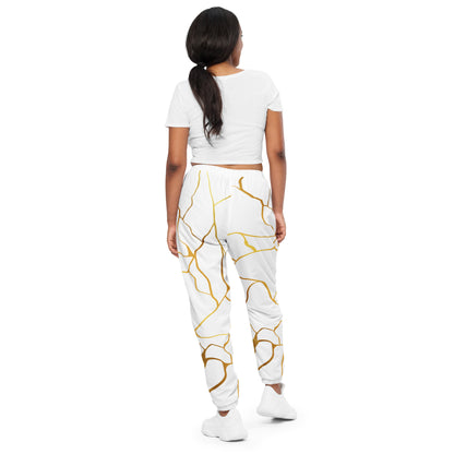 Prestige™ Unisex-Jogginghose aus weißem und goldenem Filament