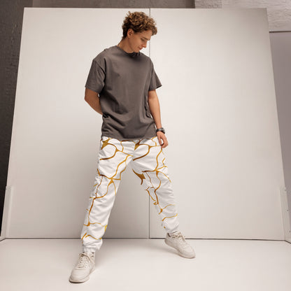 Prestige™ Unisex-Jogginghose aus weißem und goldenem Filament