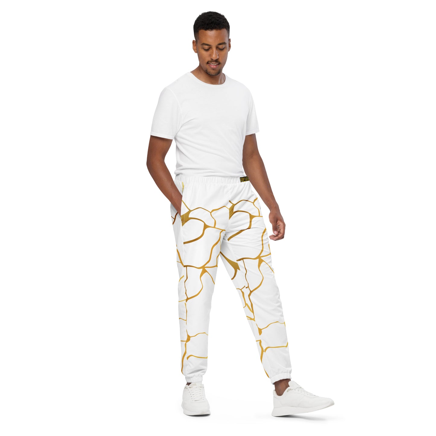 Prestige™ Unisex-Jogginghose aus weißem und goldenem Filament