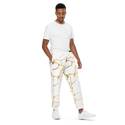 Prestige™ Unisex-Jogginghose aus weißem und goldenem Filament