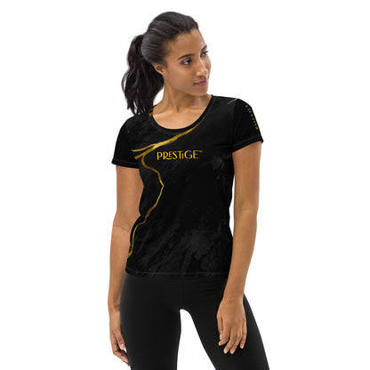 T-shirt Crop-Top Prestige™ Marbre Noir & Or