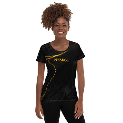 T-shirt Crop-Top Prestige™ Marbre Noir & Or